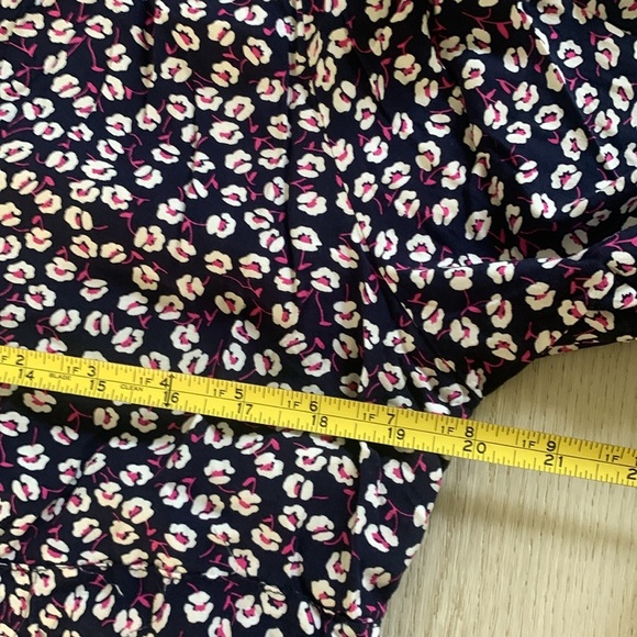 Pretty Garden‎ buttons up tie waist Floral navy white Dress size X-LARGE viscose - Picture 10 of 13